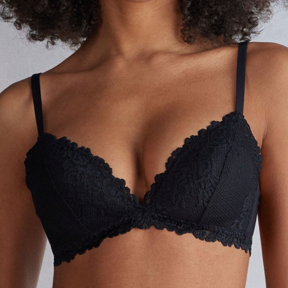 Pretty Flowers Tiziana Triangle Bra - Intimissimi - Black - 38B  - NWT